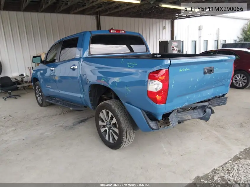 2021 Toyota Tundra Limited VIN: 5TFFY5F11MX290066 Lot: 45613878