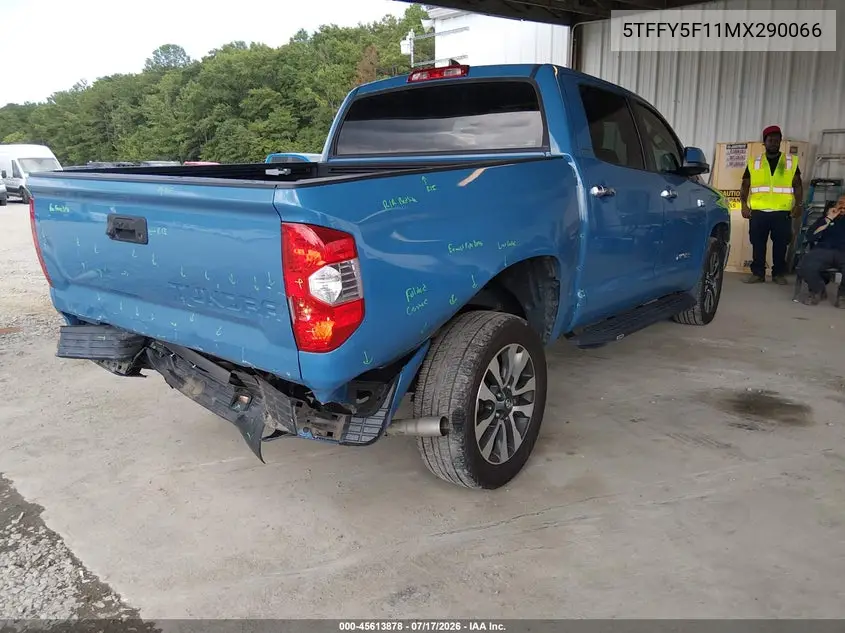 2021 Toyota Tundra Limited VIN: 5TFFY5F11MX290066 Lot: 45613878