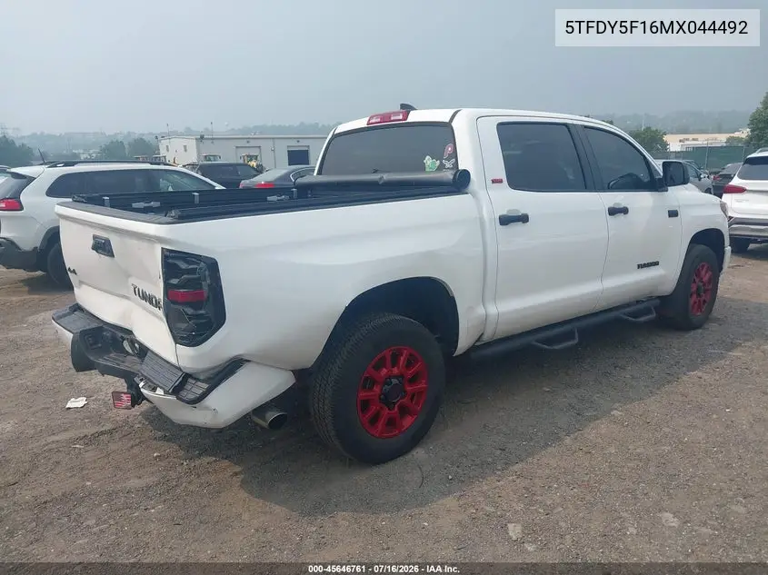 2021 Toyota Tundra Sr5 VIN: 5TFDY5F16MX044492 Lot: 45646761