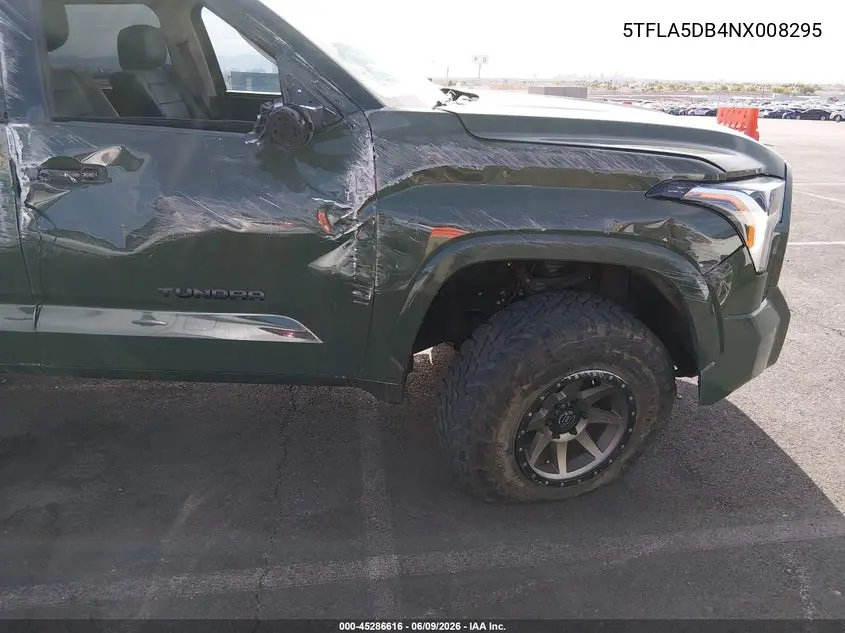 2022 Toyota Tundra Sr5 VIN: 5TFLA5DB4NX008295 Lot: 45286616