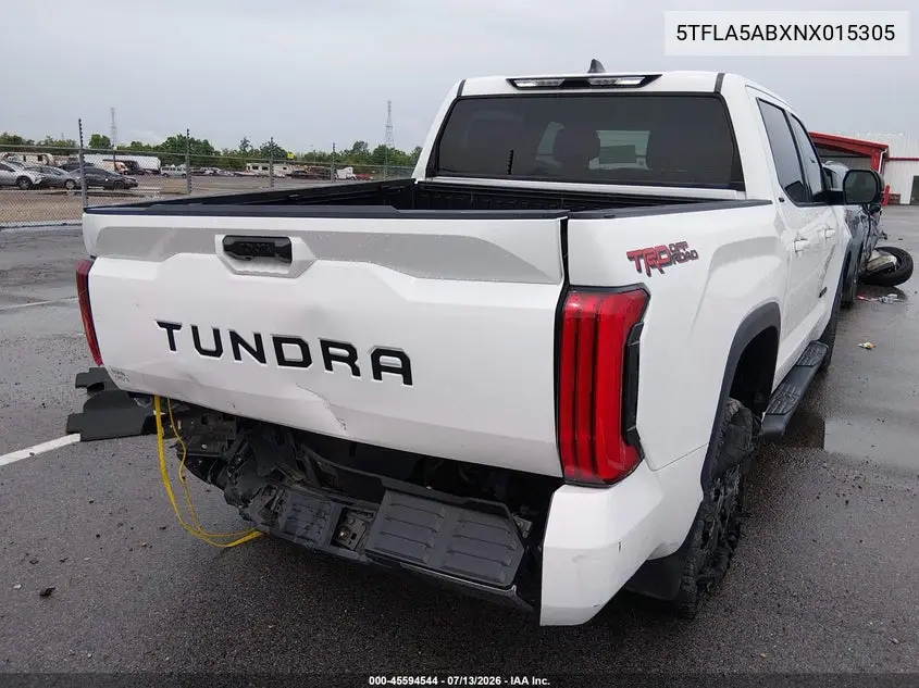 2022 Toyota Tundra Sr5 VIN: 5TFLA5ABXNX015305 Lot: 45594544