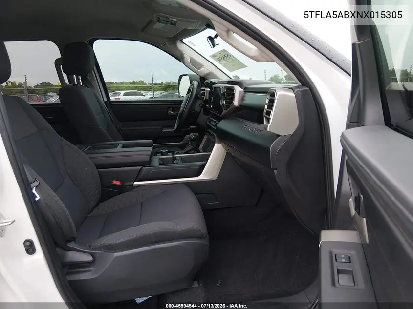 2022 Toyota Tundra Sr5 VIN: 5TFLA5ABXNX015305 Lot: 45594544