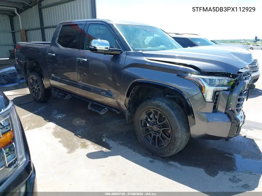 2023 Toyota Tundra VIN: 5TFMA5DB3PX112929 Lot: 45552756