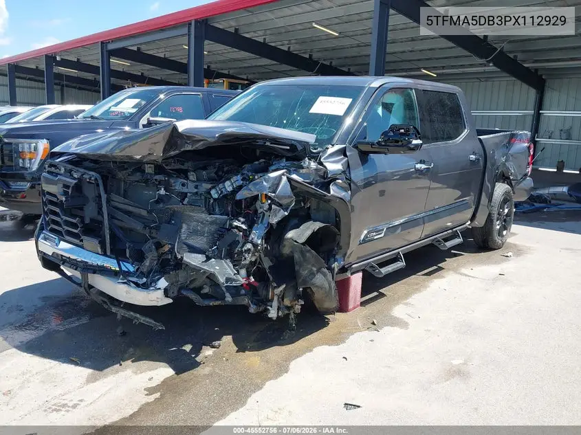 2023 Toyota Tundra VIN: 5TFMA5DB3PX112929 Lot: 45552756