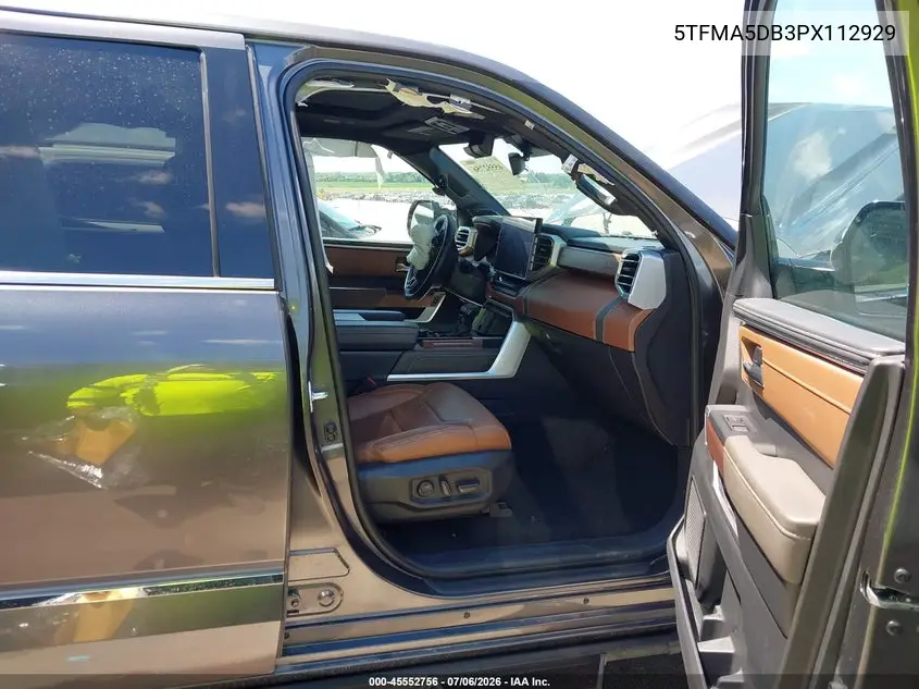 2023 Toyota Tundra VIN: 5TFMA5DB3PX112929 Lot: 45552756