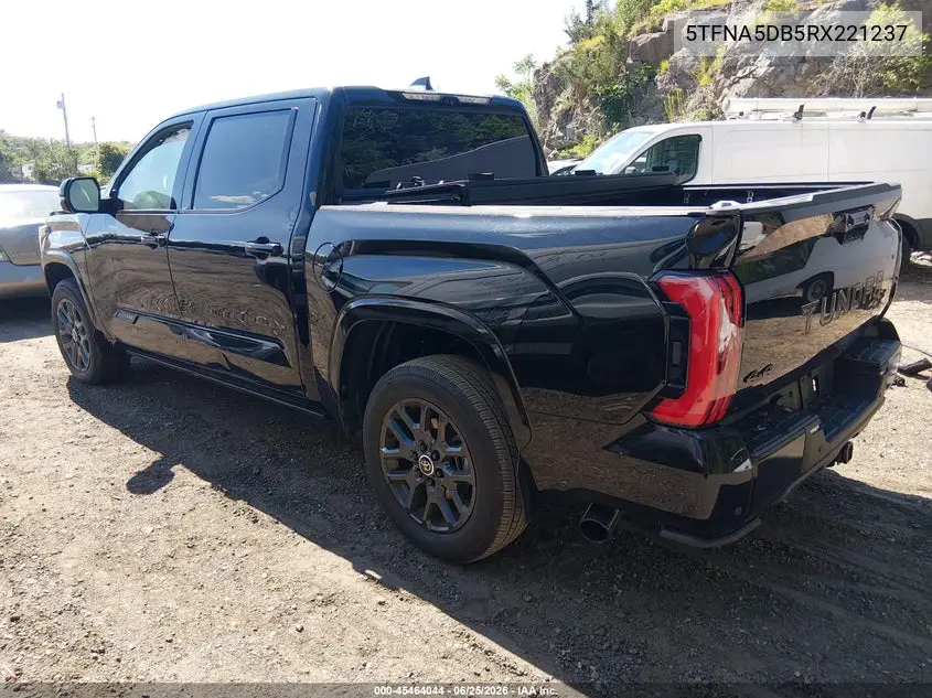 2024 Toyota Tundra Platinum VIN: 5TFNA5DB5RX221237 Lot: 45464044