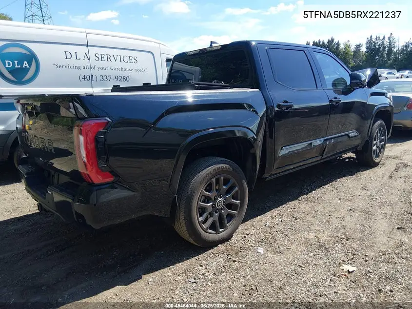 2024 Toyota Tundra Platinum VIN: 5TFNA5DB5RX221237 Lot: 45464044