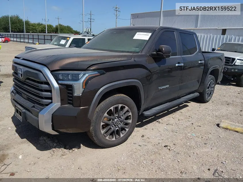 2024 Toyota Tundra Limited VIN: 5TFJA5DB2RX159522 Lot: 45555000
