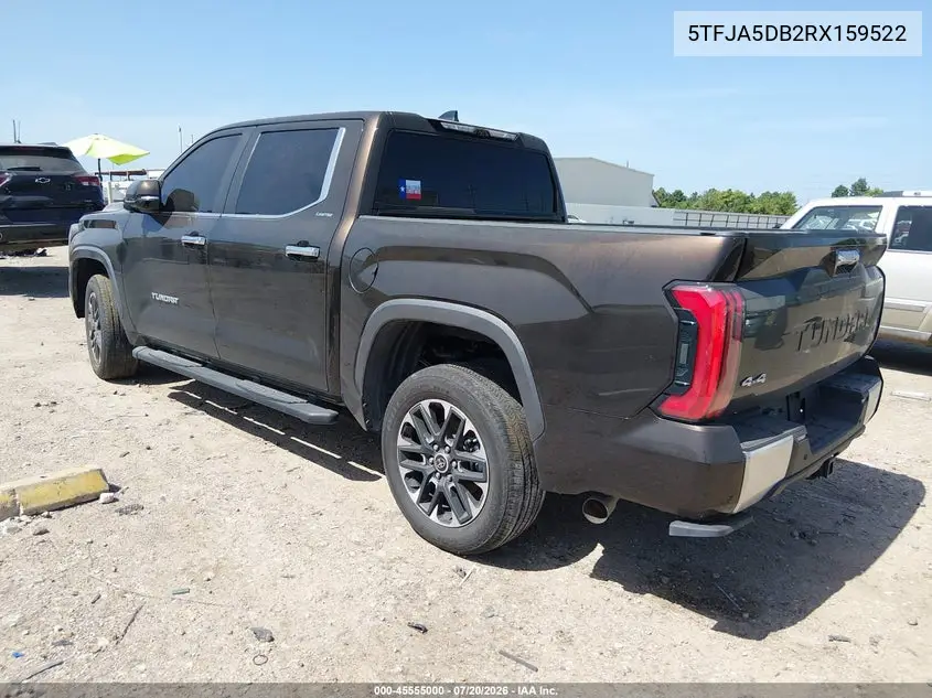 2024 Toyota Tundra Limited VIN: 5TFJA5DB2RX159522 Lot: 45555000