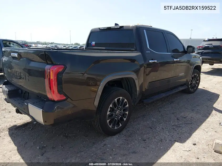 2024 Toyota Tundra Limited VIN: 5TFJA5DB2RX159522 Lot: 45555000