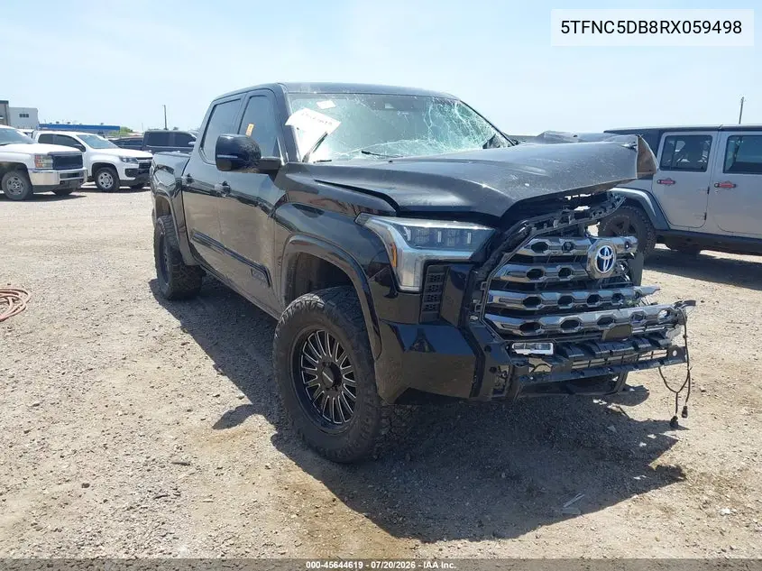 2024 Toyota Tundra Hybrid Platinum 4Wd VIN: 5TFNC5DB8RX059498 Lot: 45644619