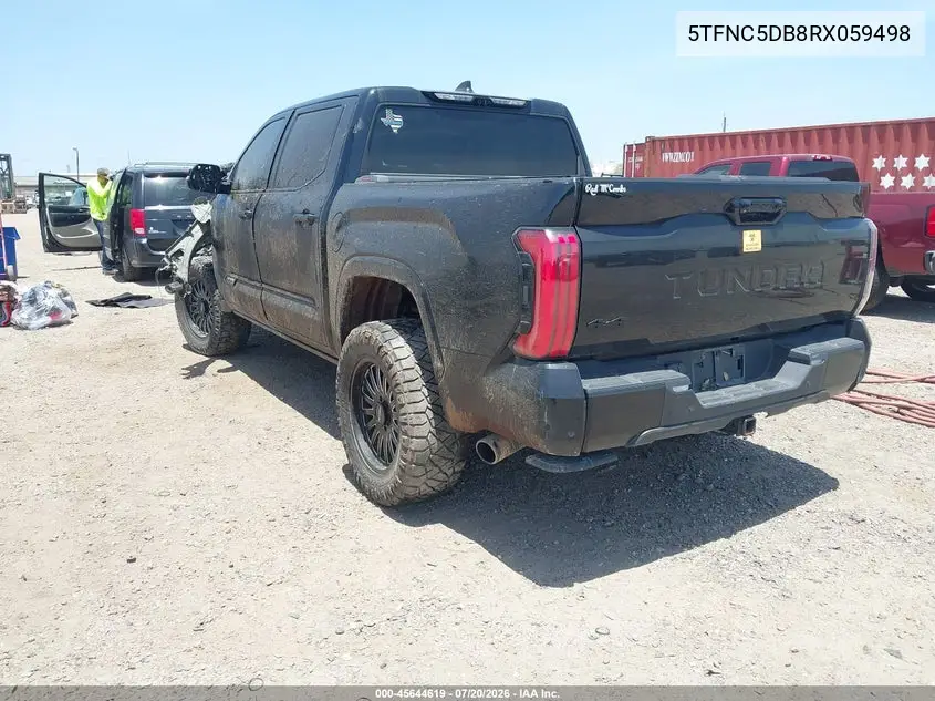 2024 Toyota Tundra Hybrid Platinum 4Wd VIN: 5TFNC5DB8RX059498 Lot: 45644619