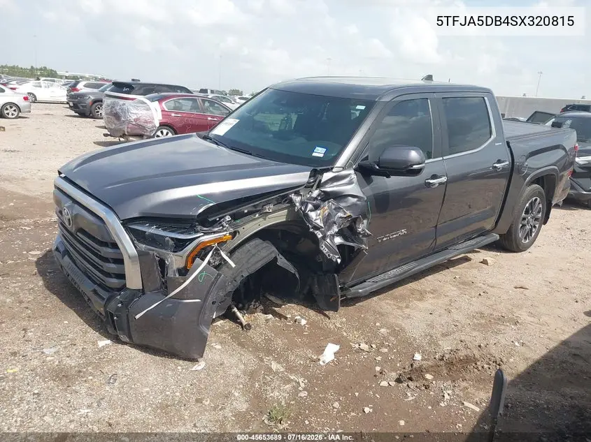 2025 Toyota Tundra Limited VIN: 5TFJA5DB4SX320815 Lot: 45653689