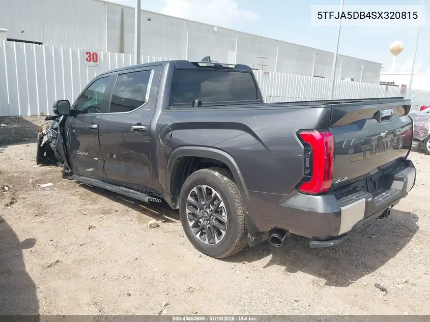 2025 Toyota Tundra Limited VIN: 5TFJA5DB4SX320815 Lot: 45653689