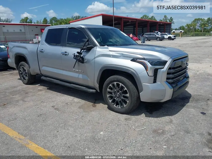 2025 Toyota Tundra Limited VIN: 5TFJA5EC8SX039981 Lot: 45689150