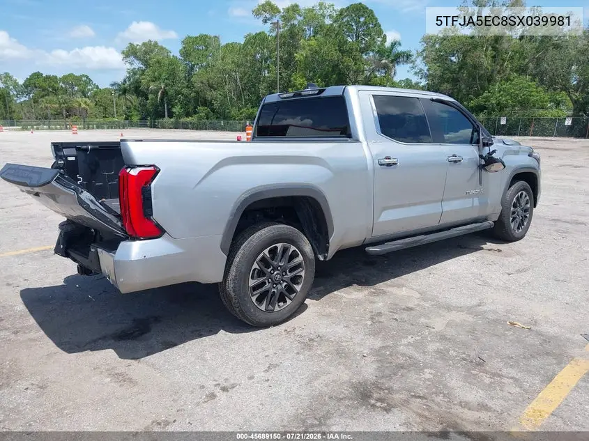 2025 Toyota Tundra Limited VIN: 5TFJA5EC8SX039981 Lot: 45689150