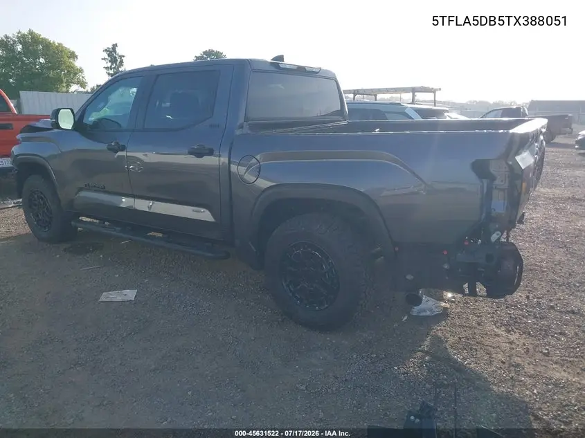 2026 Toyota Tundra Sr5 Crewmax 5.5' Bed VIN: 5TFLA5DB5TX388051 Lot: 45631522