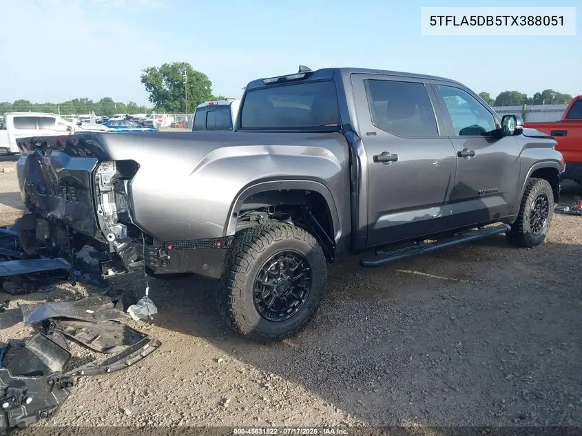 2026 Toyota Tundra Sr5 Crewmax 5.5' Bed VIN: 5TFLA5DB5TX388051 Lot: 45631522