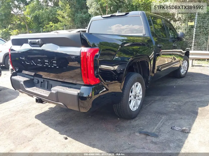 2026 Toyota Tundra Sr Crewmax 5.5' Bed VIN: 5TFKB5DBXTX389592 Lot: 45661069