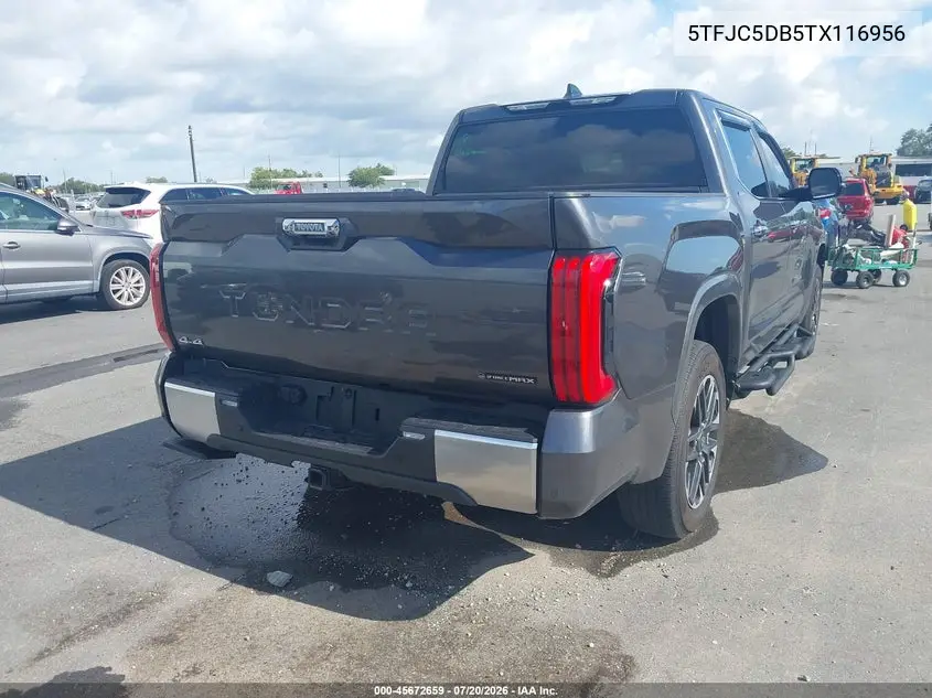 2026 Toyota Tundra Hybrid Limited Crewmax 6.4' Bed VIN: 5TFJC5DB5TX116956 Lot: 45672659