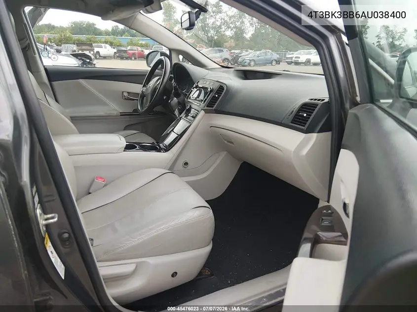 2010 Toyota Venza Base V6 VIN: 4T3BK3BB6AU038400 Lot: 45476023