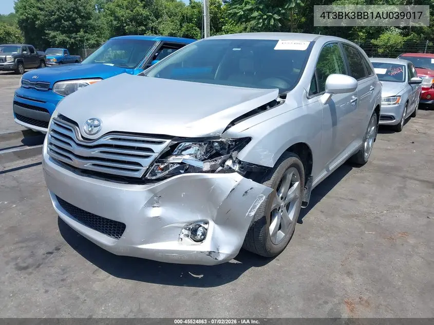 2010 Toyota Venza Base V6 VIN: 4T3BK3BB1AU039017 Lot: 45524863