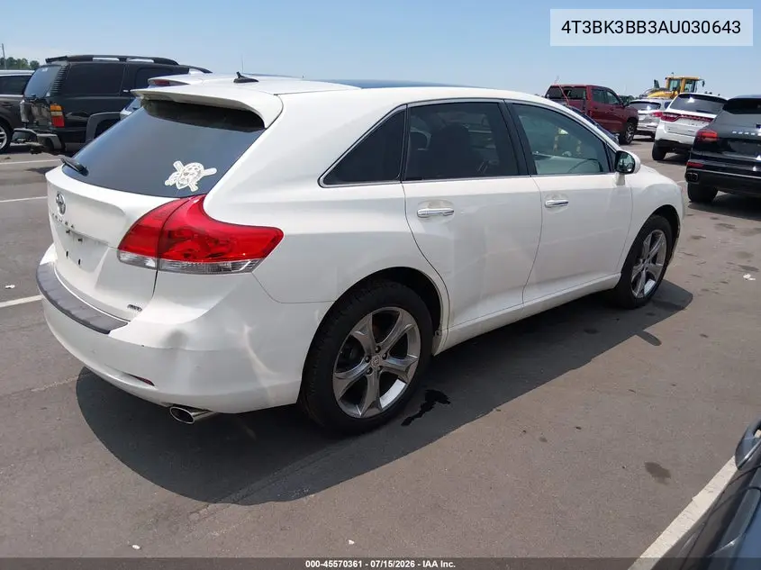 2010 Toyota Venza Base V6 VIN: 4T3BK3BB3AU030643 Lot: 45570361