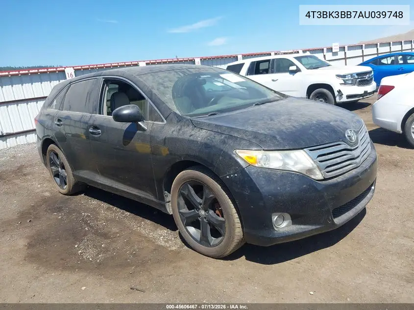 2010 Toyota Venza Base V6 VIN: 4T3BK3BB7AU039748 Lot: 45606467