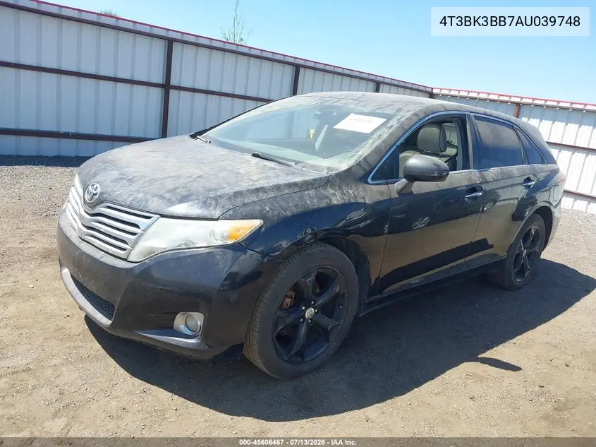 2010 Toyota Venza Base V6 VIN: 4T3BK3BB7AU039748 Lot: 45606467