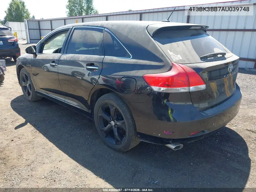 2010 Toyota Venza Base V6 VIN: 4T3BK3BB7AU039748 Lot: 45606467