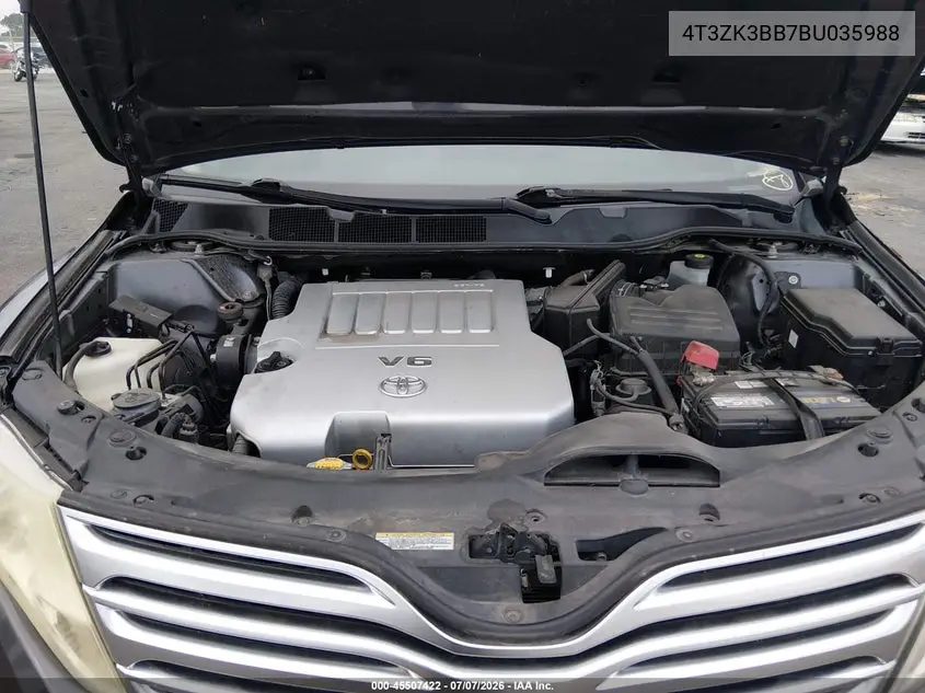 2011 Toyota Venza Base V6 VIN: 4T3ZK3BB7BU035988 Lot: 45507422