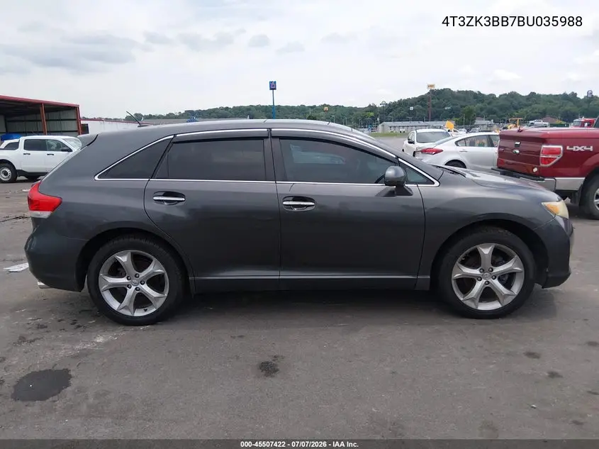 2011 Toyota Venza Base V6 VIN: 4T3ZK3BB7BU035988 Lot: 45507422