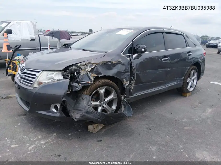 2011 Toyota Venza Base V6 VIN: 4T3ZK3BB7BU035988 Lot: 45507422