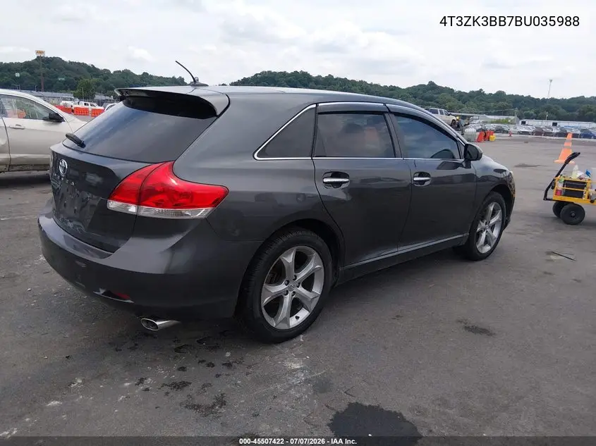 2011 Toyota Venza Base V6 VIN: 4T3ZK3BB7BU035988 Lot: 45507422
