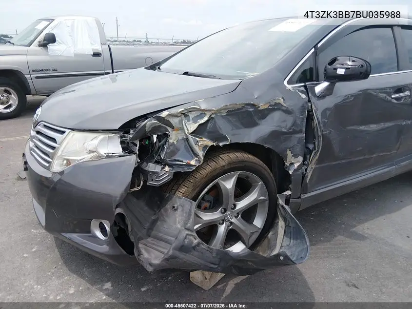 2011 Toyota Venza Base V6 VIN: 4T3ZK3BB7BU035988 Lot: 45507422