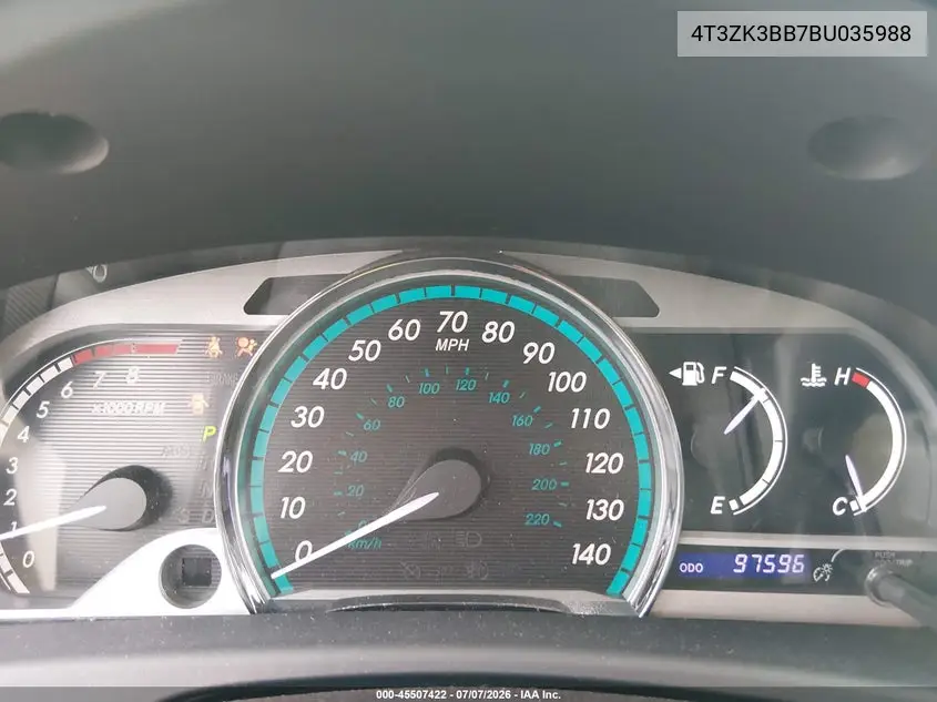 2011 Toyota Venza Base V6 VIN: 4T3ZK3BB7BU035988 Lot: 45507422