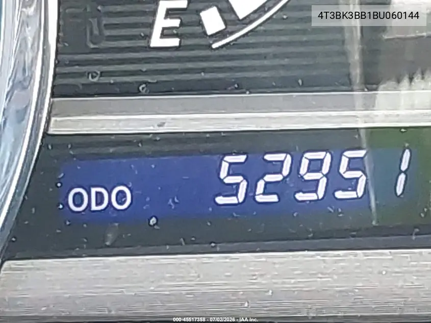 2011 Toyota Venza Base V6 VIN: 4T3BK3BB1BU060144 Lot: 45517358