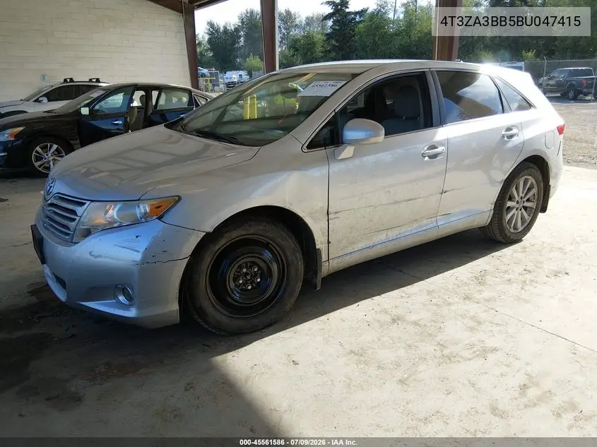 2011 Toyota Venza VIN: 4T3ZA3BB5BU047415 Lot: 45561586