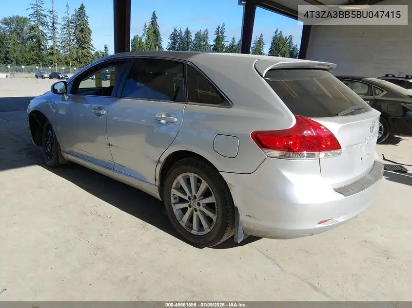 2011 Toyota Venza VIN: 4T3ZA3BB5BU047415 Lot: 45561586