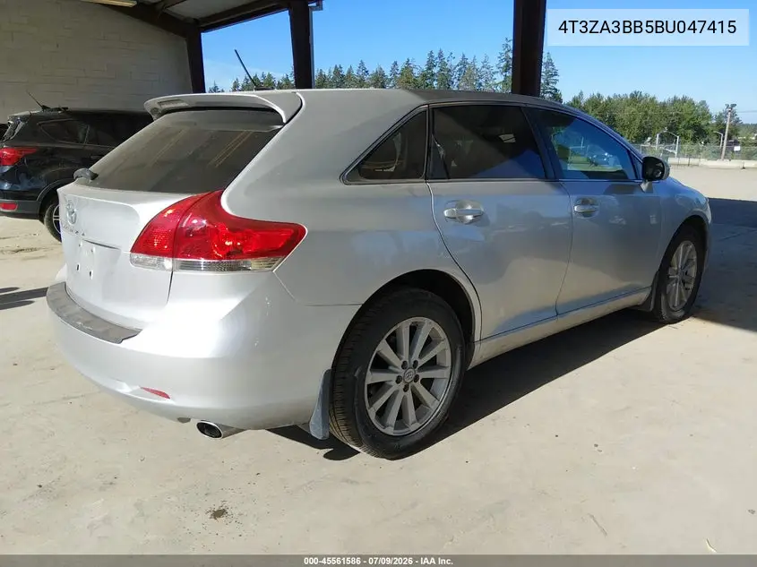 2011 Toyota Venza VIN: 4T3ZA3BB5BU047415 Lot: 45561586