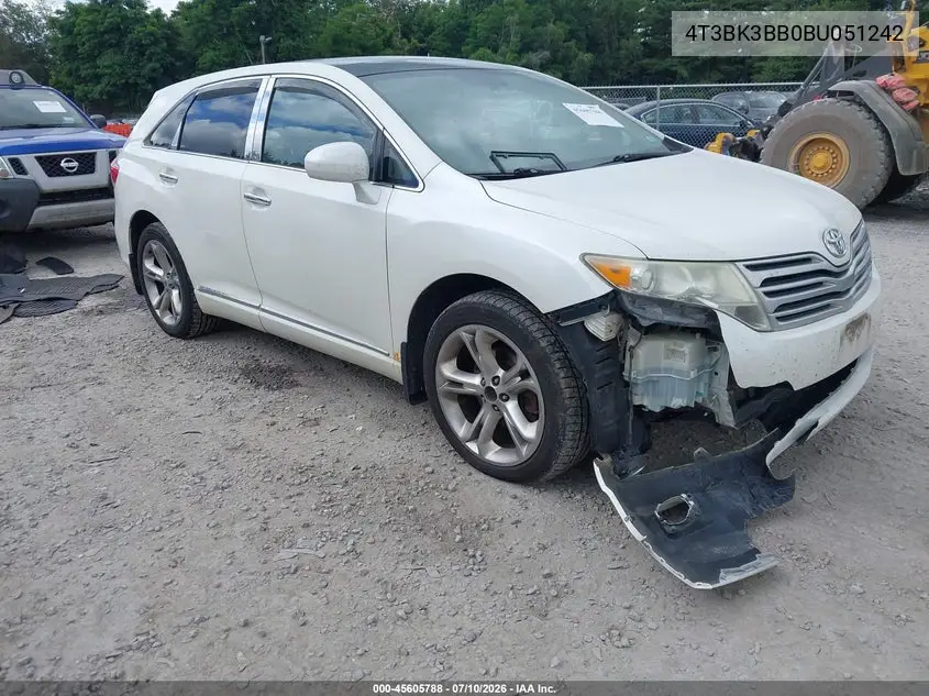 2011 Toyota Venza Base V6 VIN: 4T3BK3BB0BU051242 Lot: 45605788