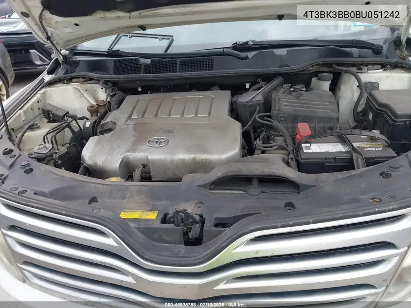 2011 Toyota Venza Base V6 VIN: 4T3BK3BB0BU051242 Lot: 45605788