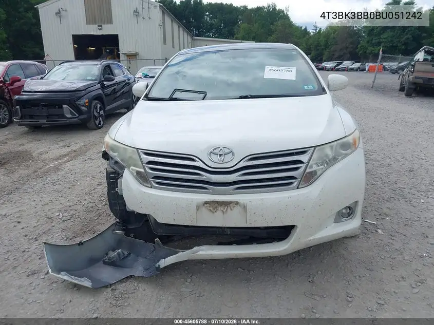 2011 Toyota Venza Base V6 VIN: 4T3BK3BB0BU051242 Lot: 45605788