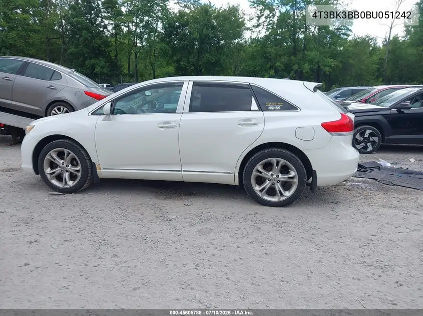 2011 Toyota Venza Base V6 VIN: 4T3BK3BB0BU051242 Lot: 45605788