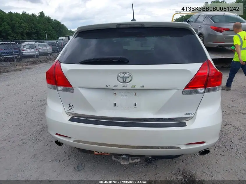 2011 Toyota Venza Base V6 VIN: 4T3BK3BB0BU051242 Lot: 45605788