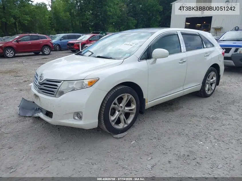 2011 Toyota Venza Base V6 VIN: 4T3BK3BB0BU051242 Lot: 45605788