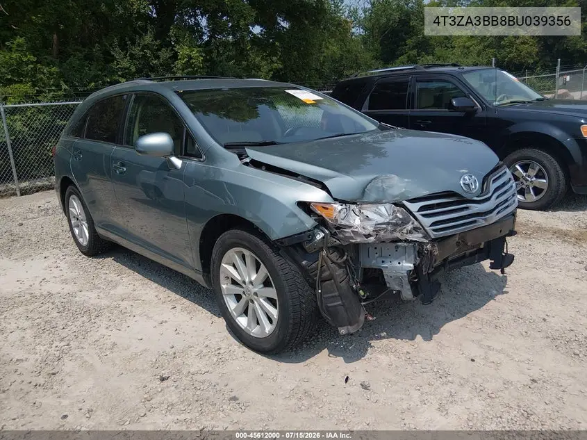 2011 Toyota Venza VIN: 4T3ZA3BB8BU039356 Lot: 45612000