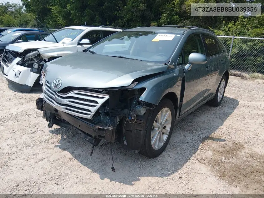2011 Toyota Venza VIN: 4T3ZA3BB8BU039356 Lot: 45612000