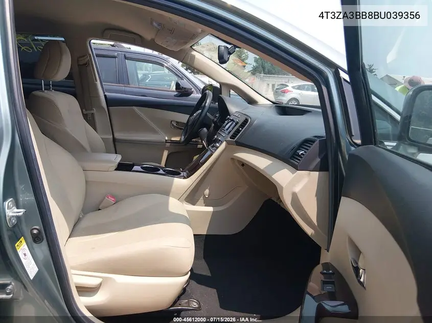 2011 Toyota Venza VIN: 4T3ZA3BB8BU039356 Lot: 45612000