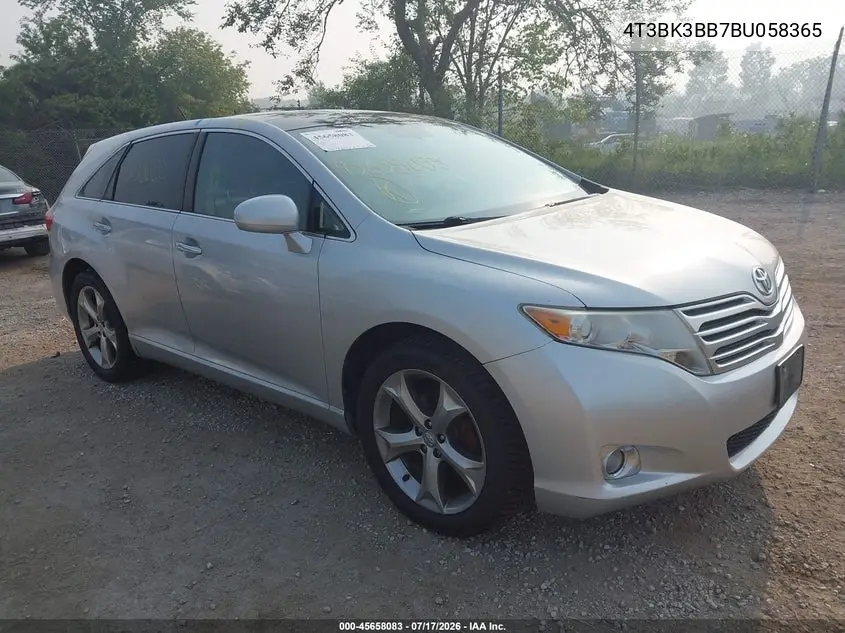 2011 Toyota Venza Base V6 VIN: 4T3BK3BB7BU058365 Lot: 45658083